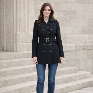 Black Wool Peacoat